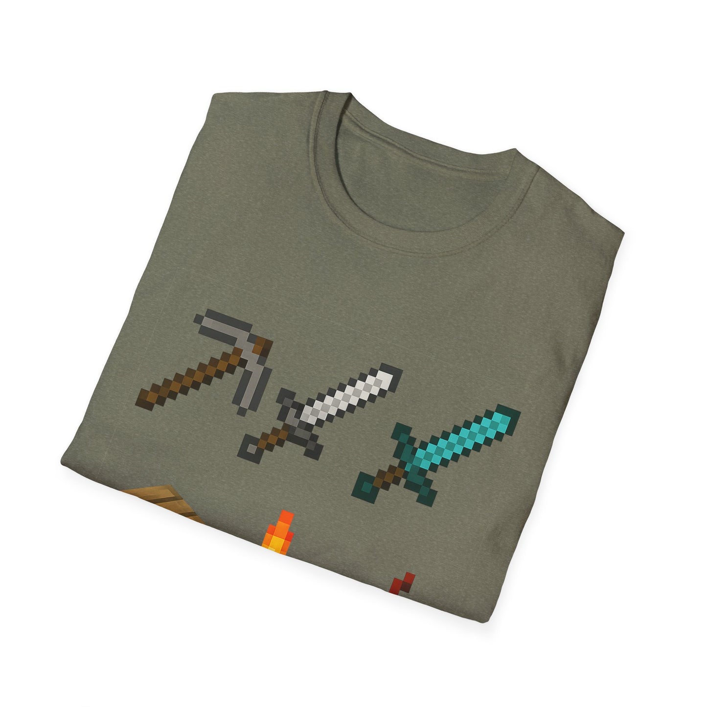 Pixel Tools & Items T-Shirt | Retro Pixel Art Gaming Tee, 8-Bit Gamer Shirt, Pixel Weapons & Supplies Top, Video Game Lover Gift Unisex