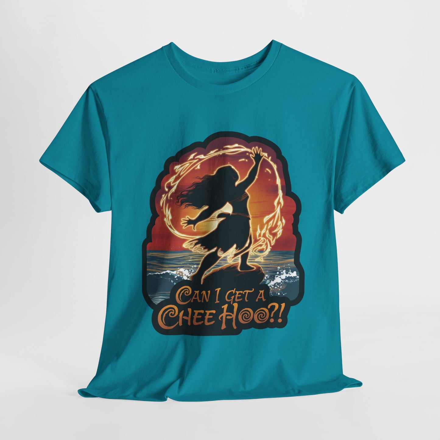 Can I Get a Chee Hoo Shirt – Hawaiian Island Vibes Tee – Hula Dancer Sunset Graphic T-Shirt – Polynesian Luau Party Unisex Top