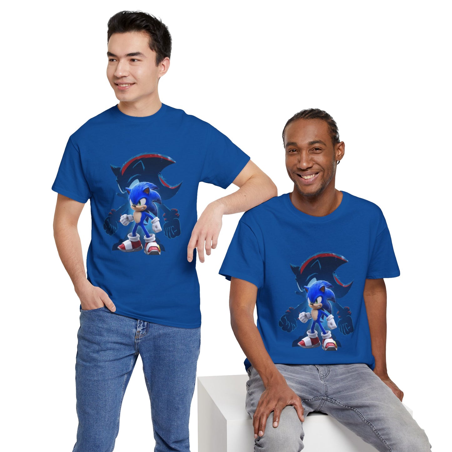 Blue Speed Hero Graphic Tee | Retro Gaming Legend T-Shirt | Fan Inspired Gamer Apparel | Cool Vintage Style Unisex Shirt for Adults & Teens