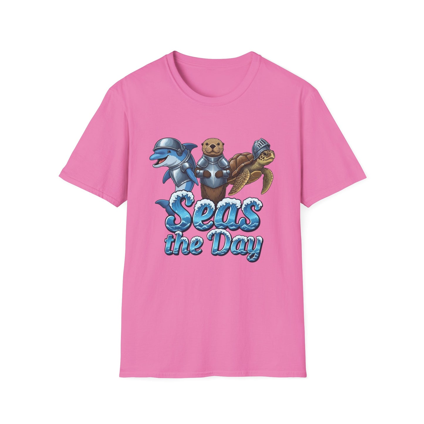 Seas the Day Shirt | Ocean Knight Animals Dolphin Otter Turtle Graphic Tee | Funny Sea Life Adventure Tee | Gift for Beach Lovers