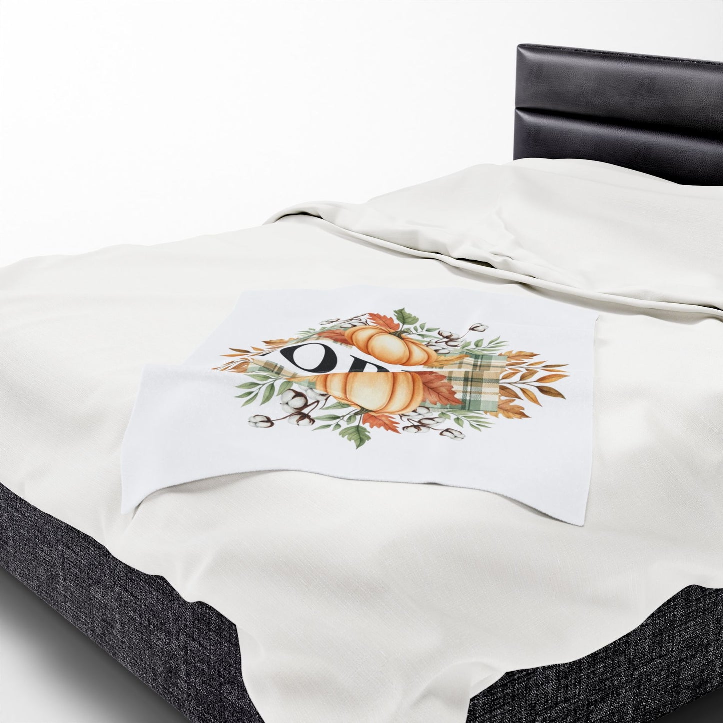 Gobble Fall Blanket, Thanksgiving Throw Blanket With Pumpkins And Leaves, Cozy Autumn Decor, Soft Fleece Blanket Gift For Family Gatherings