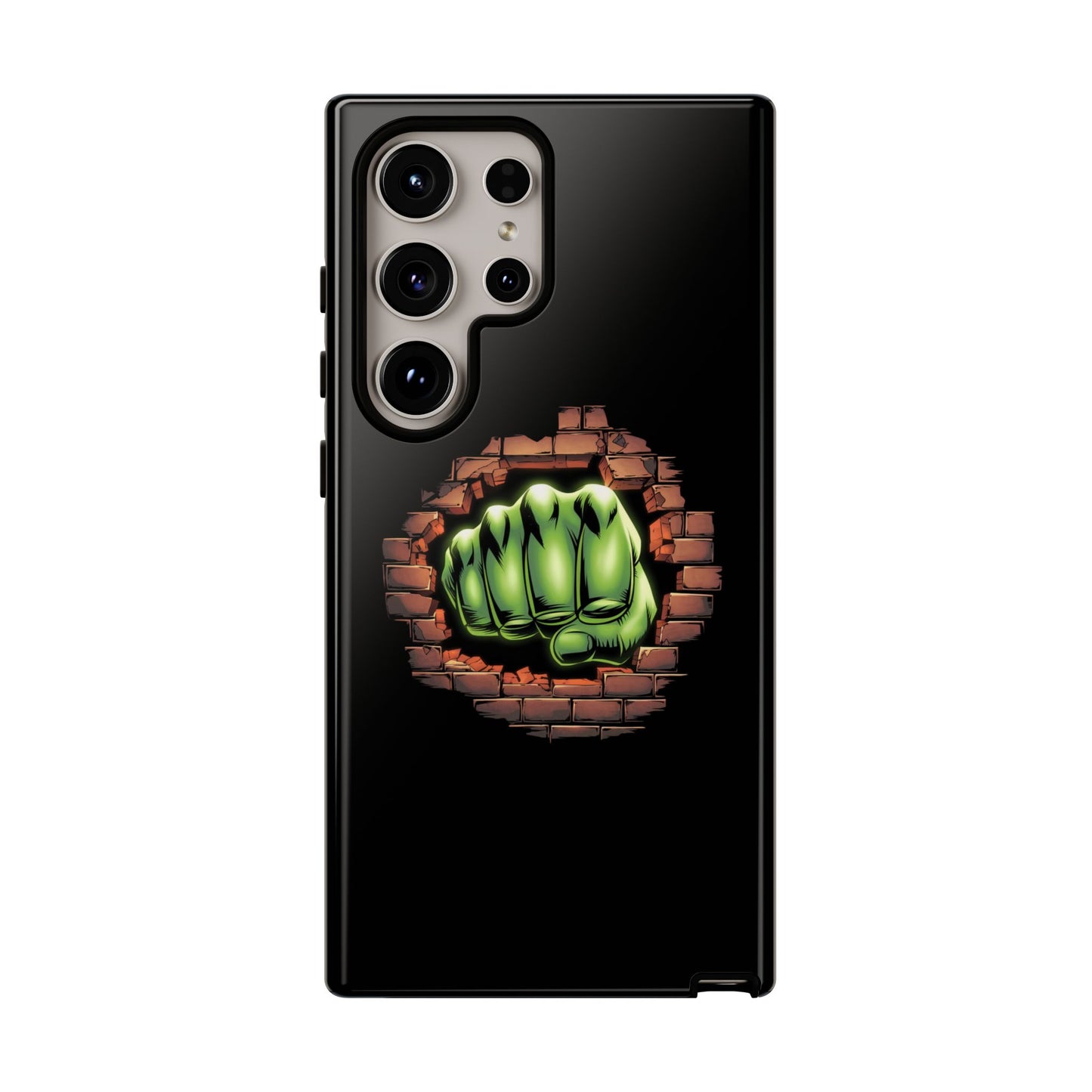 Samsung Phone Case, Green Fist Smashing Wall Design, Comic Book Phone Case, Geeky Case