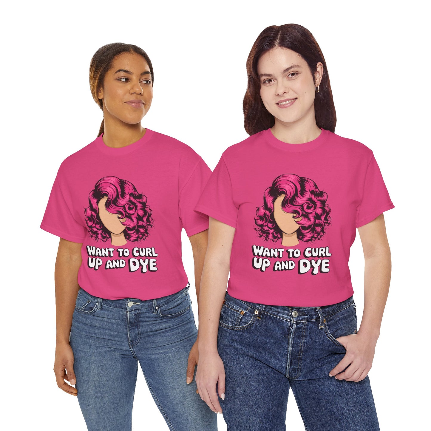 Curly Hair Tee: Want To Curl Up And Dye – Funny Hair Colorist Tee, Salon & Curl Lovers Gift, Trendy Graphic Shirt for Hairstylists