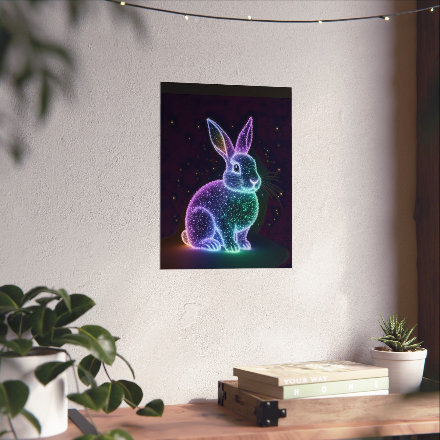 Vertical Poster - Bioluminescent Easter Bunny Easter Decor Easter Bunny Poster Home Decor