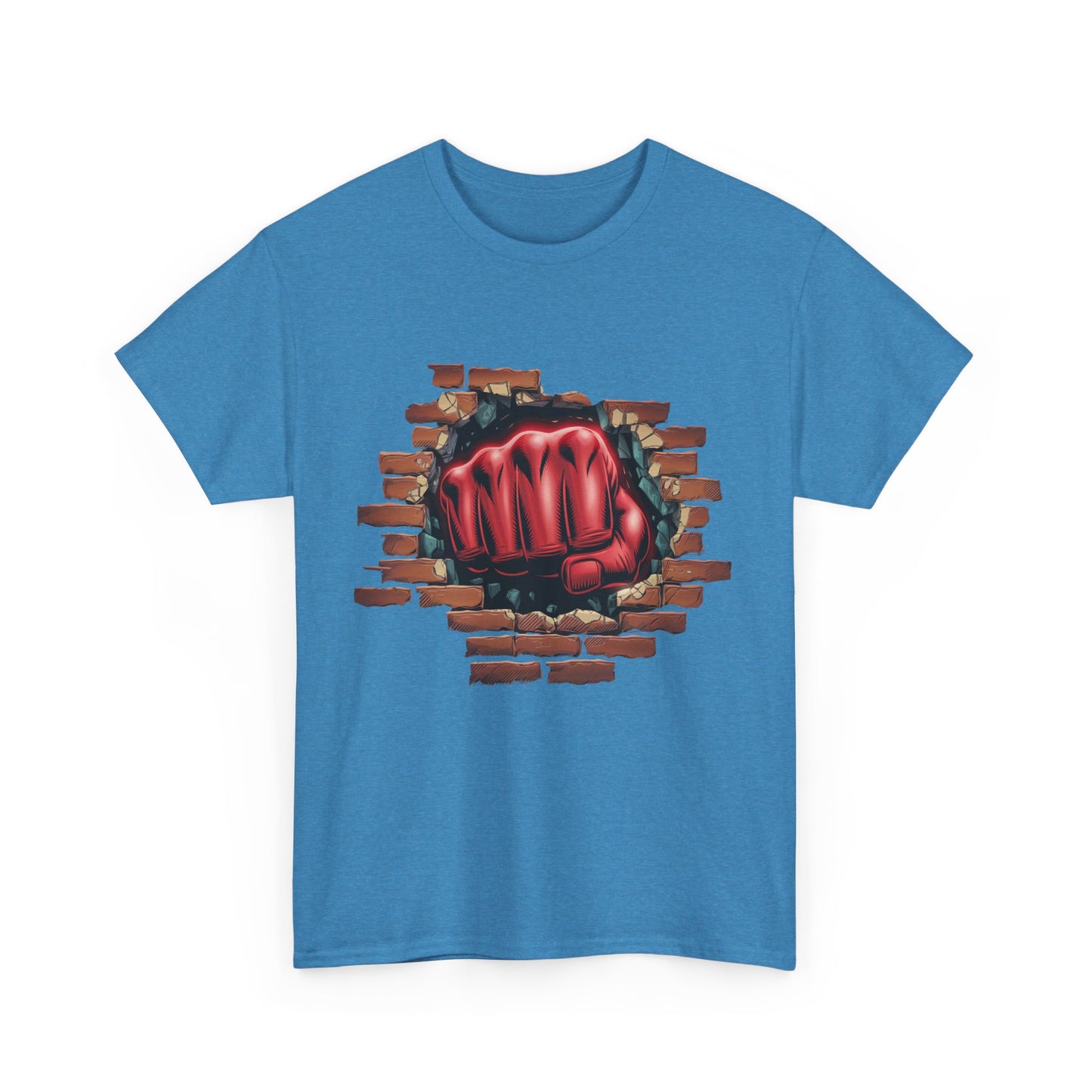 Impact Fist Graphic T-Shirt – Punch Through Brick Wall Design | Bold Streetwear Tee for Fighters, Gym & Edge-Lovers