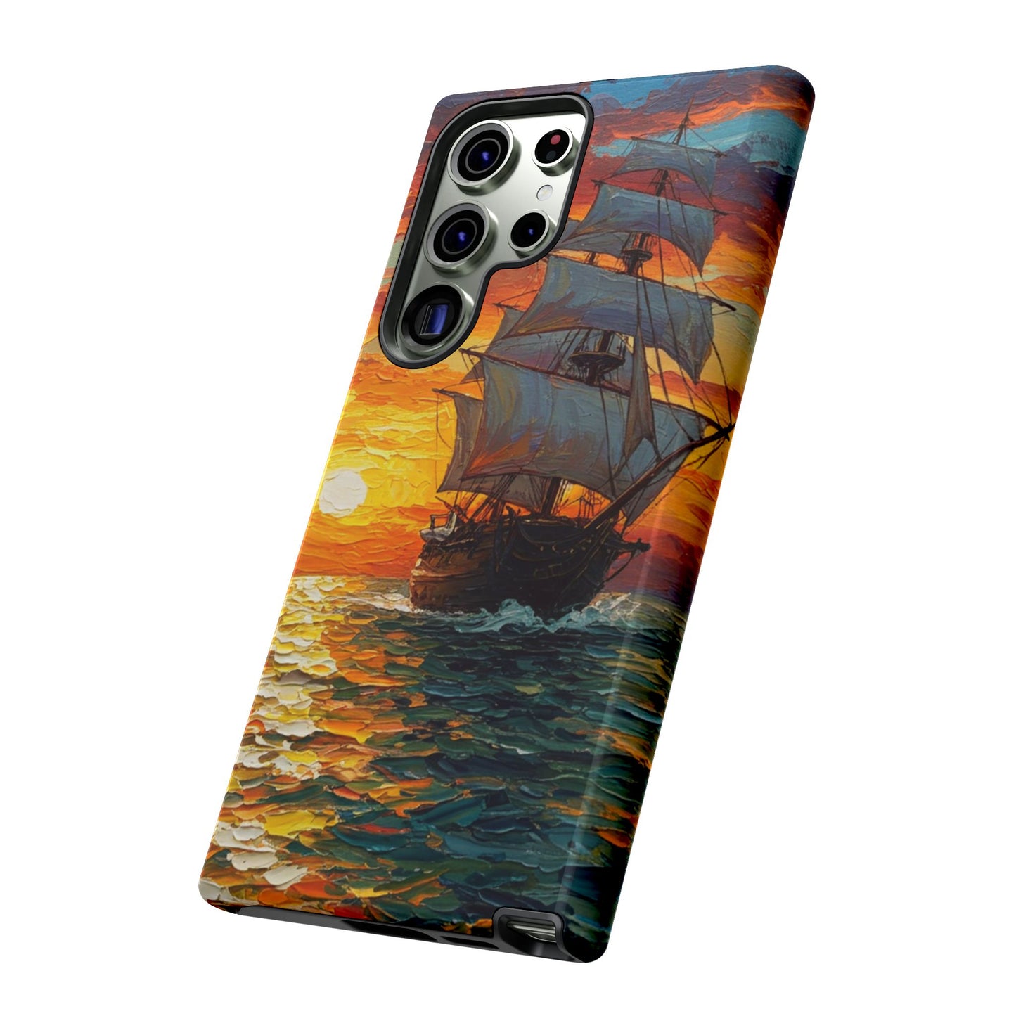 Samsung Galaxy Case - Ship Sailing at Sunset Design