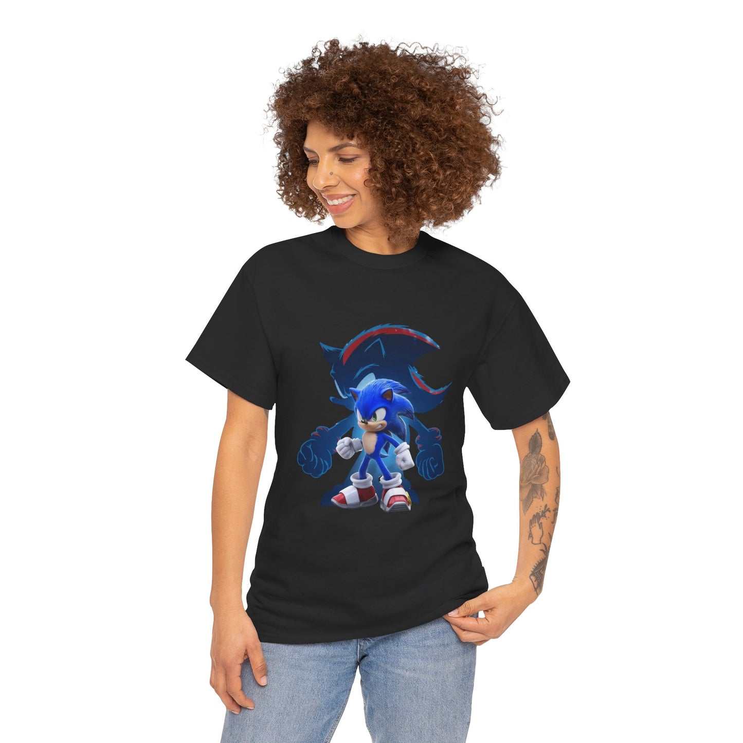 Blue Speed Hero Graphic Tee | Retro Gaming Legend T-Shirt | Fan Inspired Gamer Apparel | Cool Vintage Style Unisex Shirt for Adults & Teens