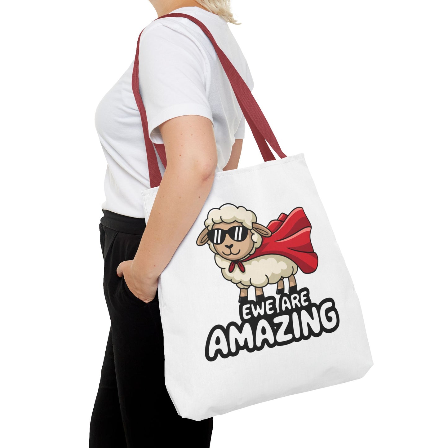 Sheep Tote Bag - Ewe Are Amazing Inspirational Bag Everyday Tote Funny Bag