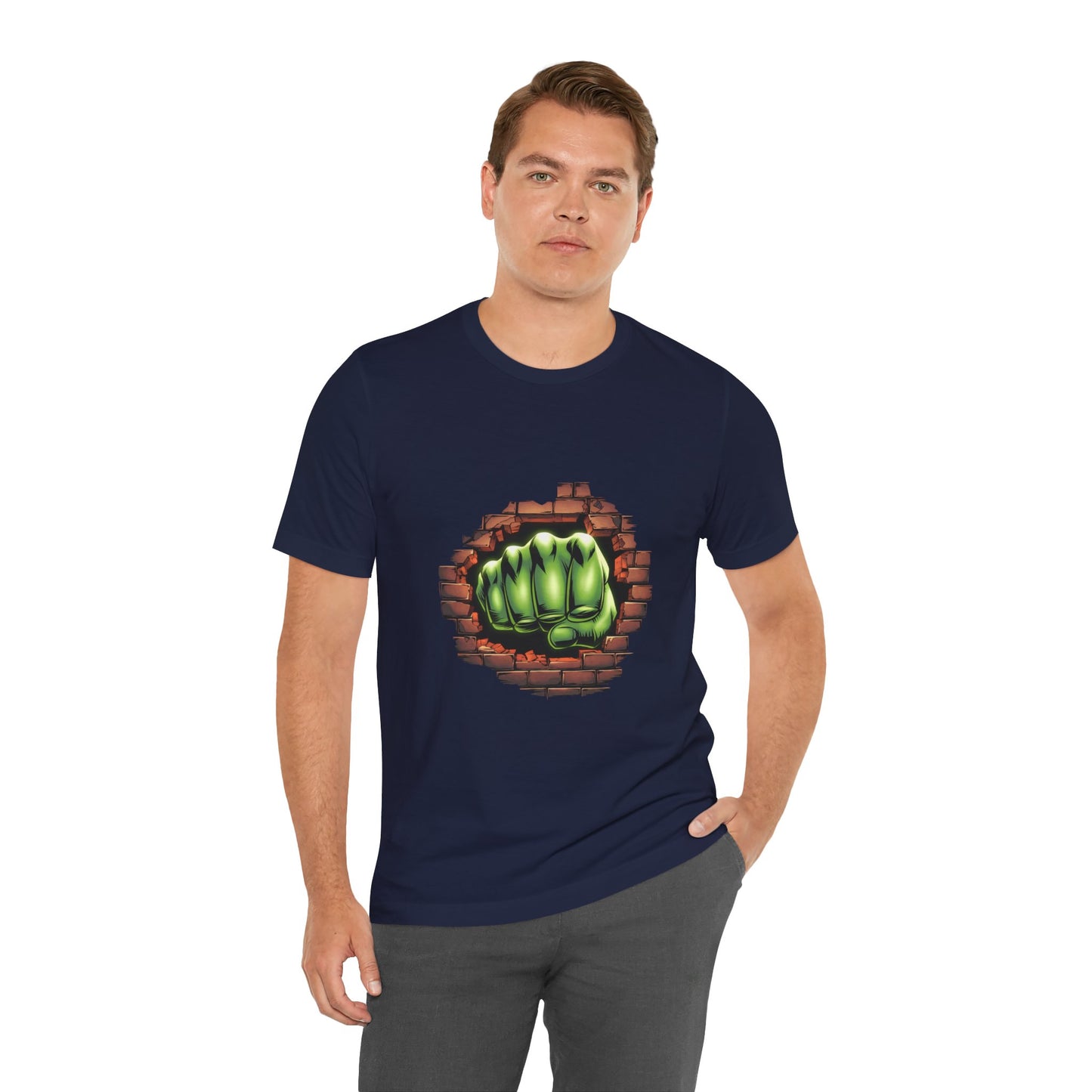 Green Hero Fist Graphic Tee – Superhero Shirt, Comic Pop Art, Gamer Gift, Y2K Dopamine Aesthetic, Funny Nerd Fashion, Unisex T‑shirt