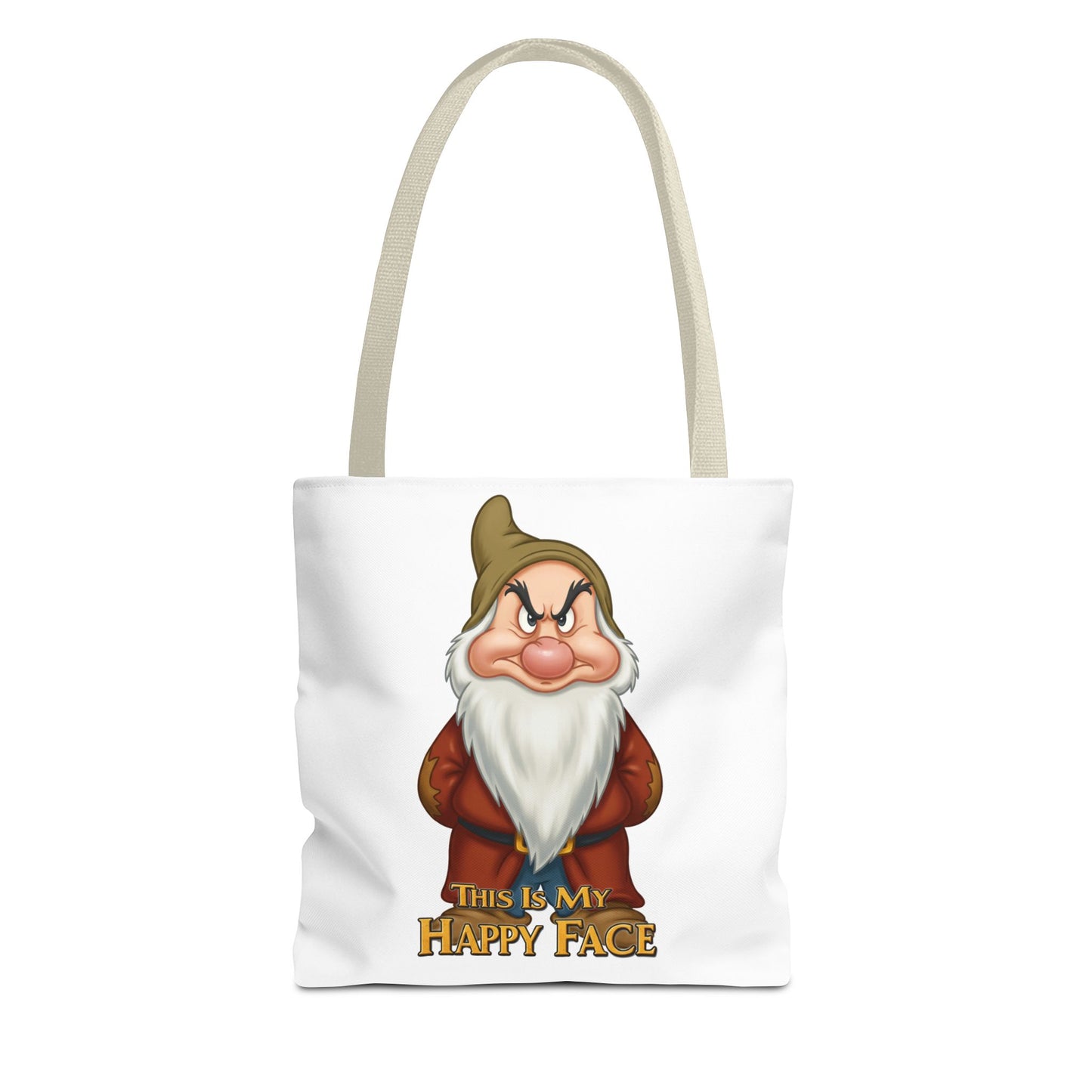 Grumpy Dwarf Tote Bag - "This Is My Happy Face"