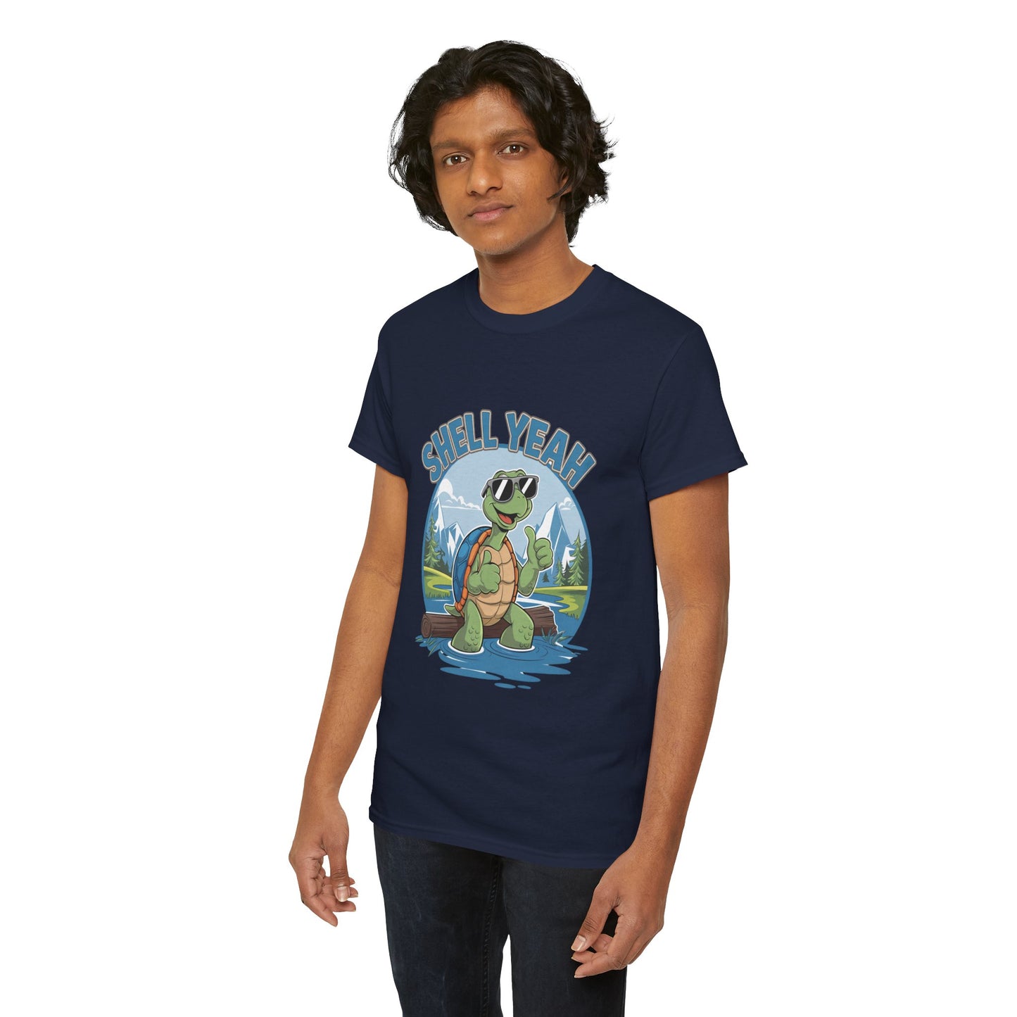 SHELL YEAH Turtle T-Shirt | Funny Cute Turtle Nature Graphic Tee | Handmade Animal Lover Gift | Eco Outdoor Adventure Shirt