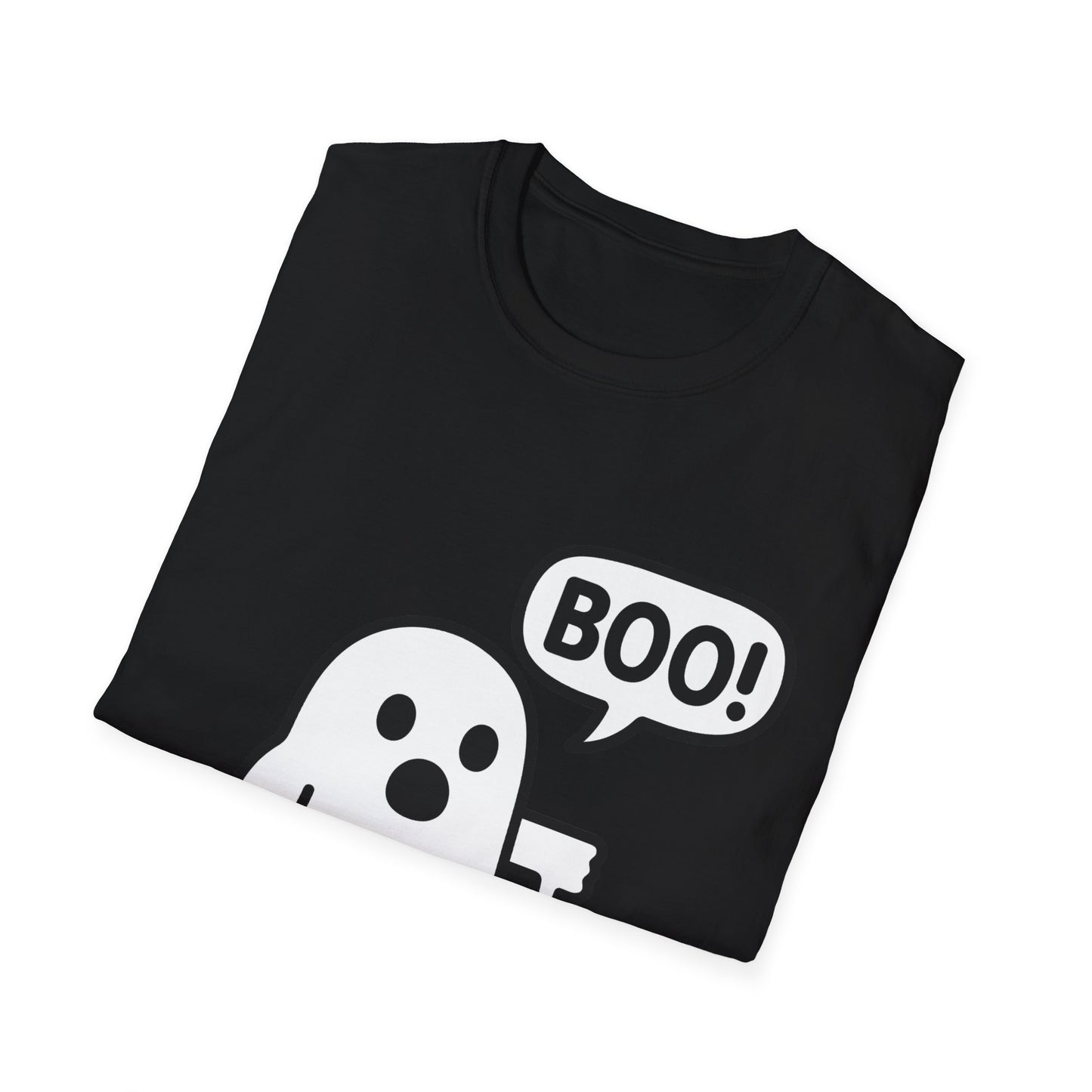 Cute Ghost Thumbs-Down 'Boo' Tee | Funny Halloween Play on Words Shirt | Spooky Season Ghost Tee | Fall Coquette Aesthetic Tee