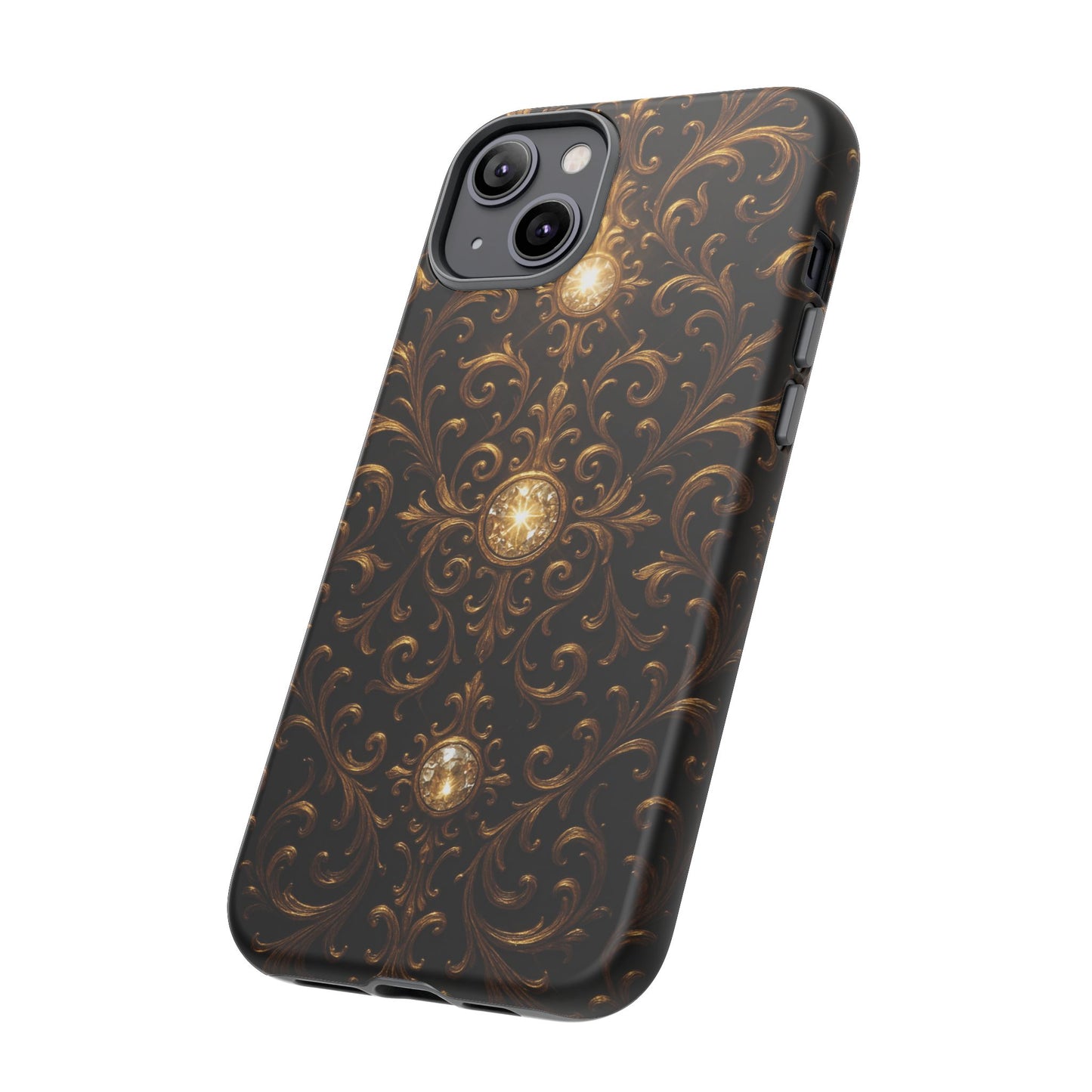 Baroque iPhone Case β Elegant Gold Floral Scroll Design for iPhone 16, 15, 14, 13, Pro Max & More