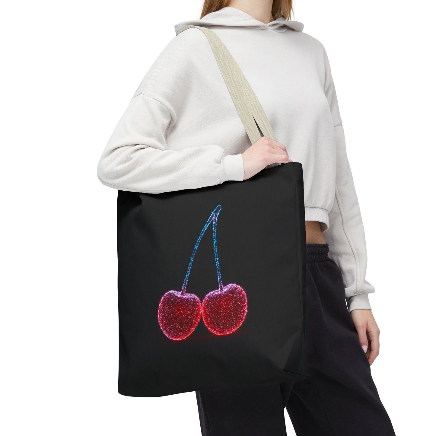 Sparkling Cherry Tote Bag Reusable Bag Shopping Bag Cherry Bag Reusable Tote