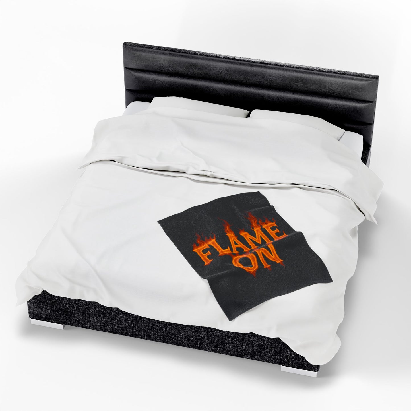Flame On Fire Typography Blanket - Bold Flame Text Fleece Throw for Comic Fans, Cozy Fire Aesthetic Decor, Hero-Inspired Bedding Gift