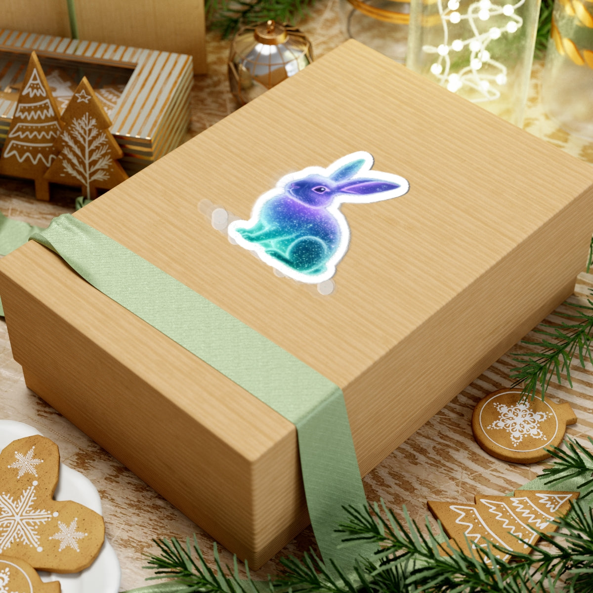 Bioluminescent Easter Bunny Sticker Easter Bunny Decal Easter Decor