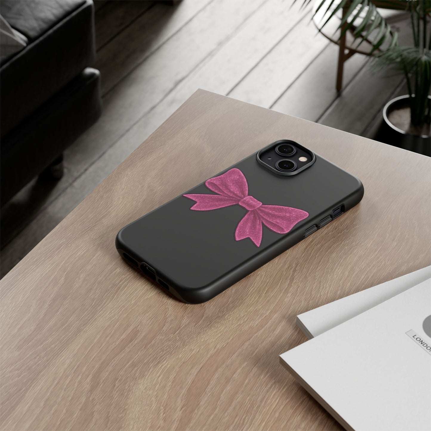 Pink Bow iPhone Case β Coquette Aesthetic Phone Cover β Glitter Soft Girl Tech Accessory β Cute Glossy Pinkcore Case β Gift for Her