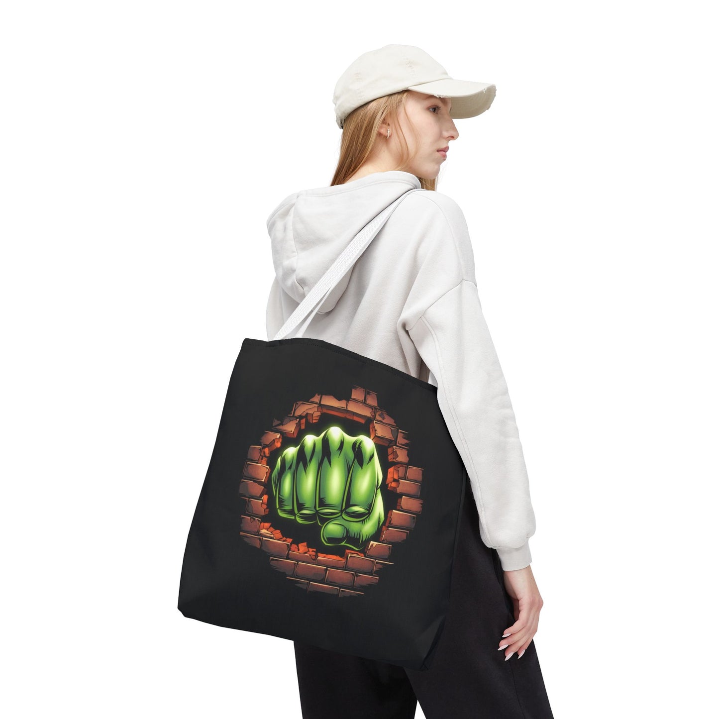 Green Fist Tote Bag, Comic Book Bag, Geeky Gift, Tote for Geeks, Reusable Bag