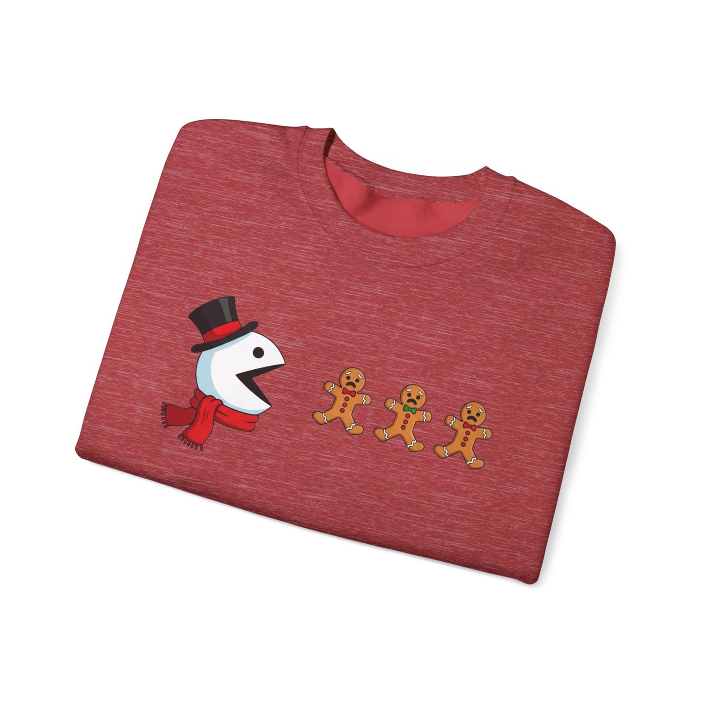 Funny Snowman And Gingerbread Sweatshirt, Cute Christmas Crewneck, Holiday Winter Sweater, Festive Graphic Pullover For Men And Women