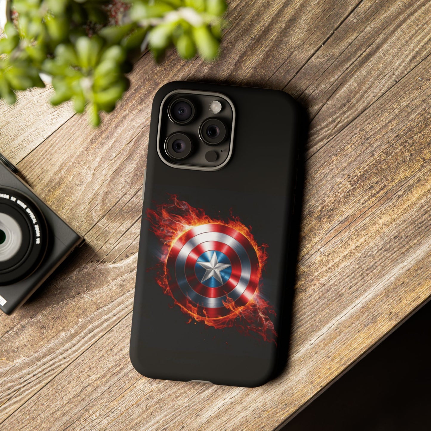 iPhone Case - Captain America Shield in Flames