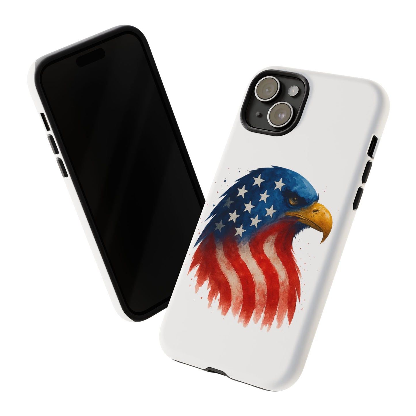 Patriotic Eagle iPhone Case - USA Flag Tough Cover, Dual-Layer Rugged Protection, 4th of July and Veteran Gift
