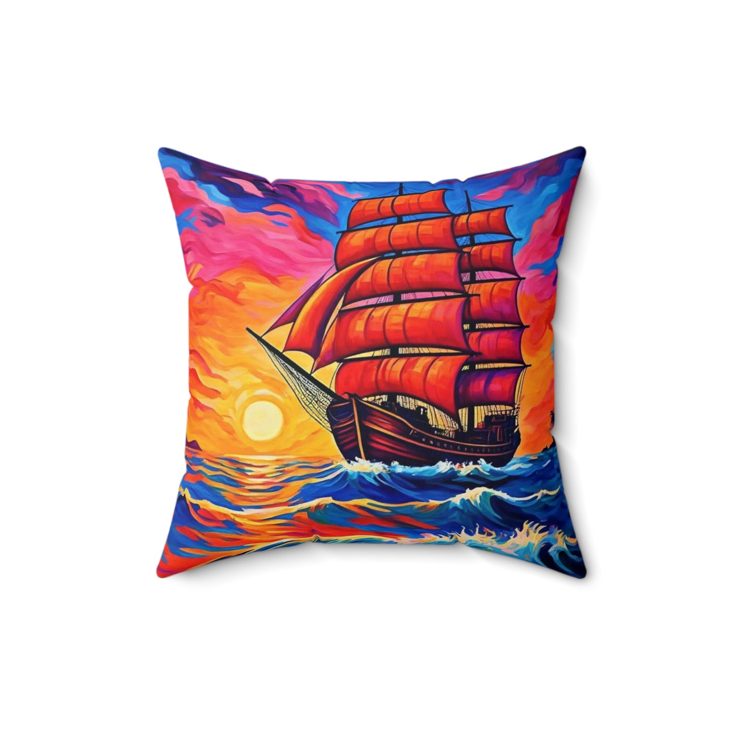 Sunset Sail Square Pillow