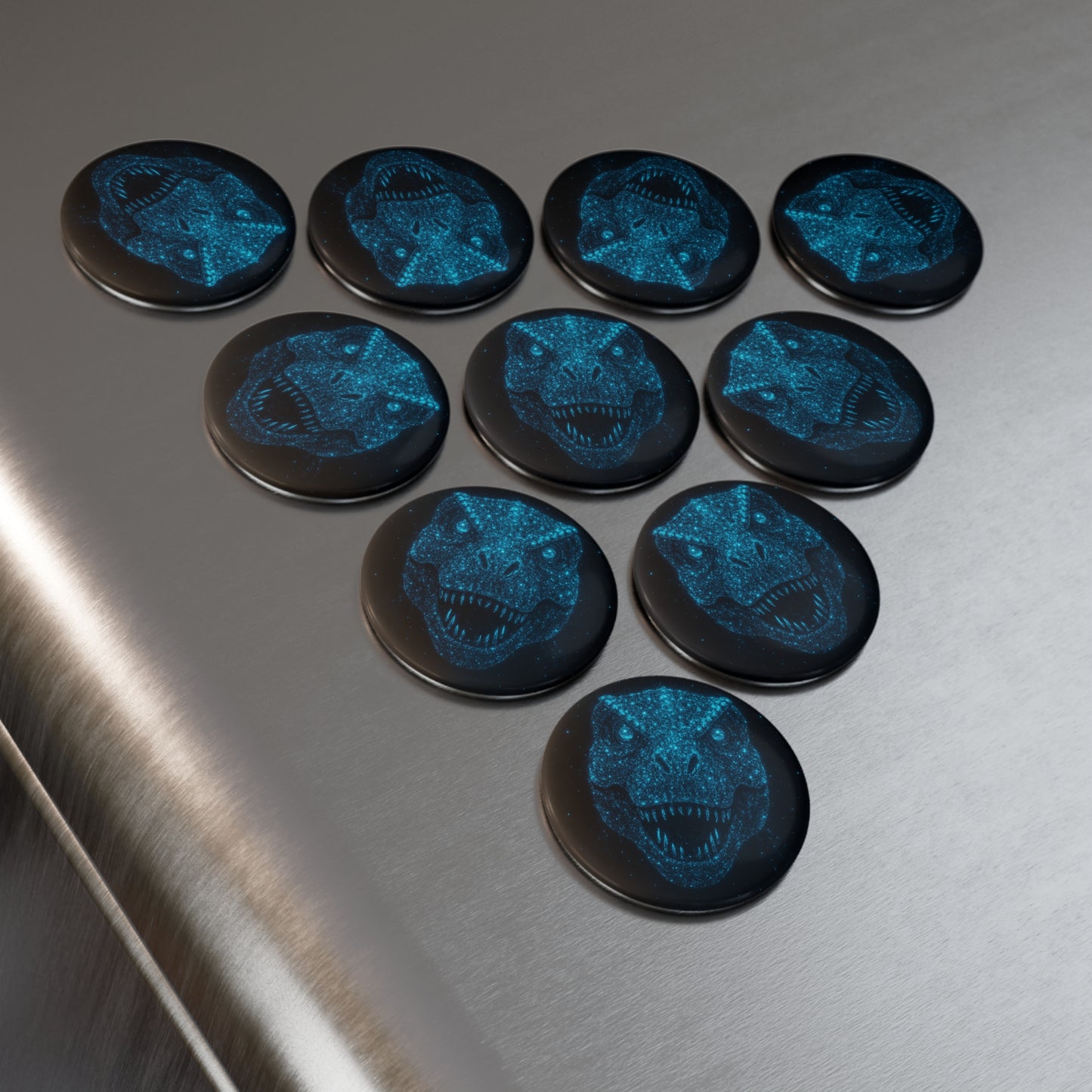 Bioluminescent Starry Dinosaur Magnet - Galaxy Particle Art Magnet - Celestial Dinosaur Fridge Magnet Non-Glow - Cosmic Home Decor