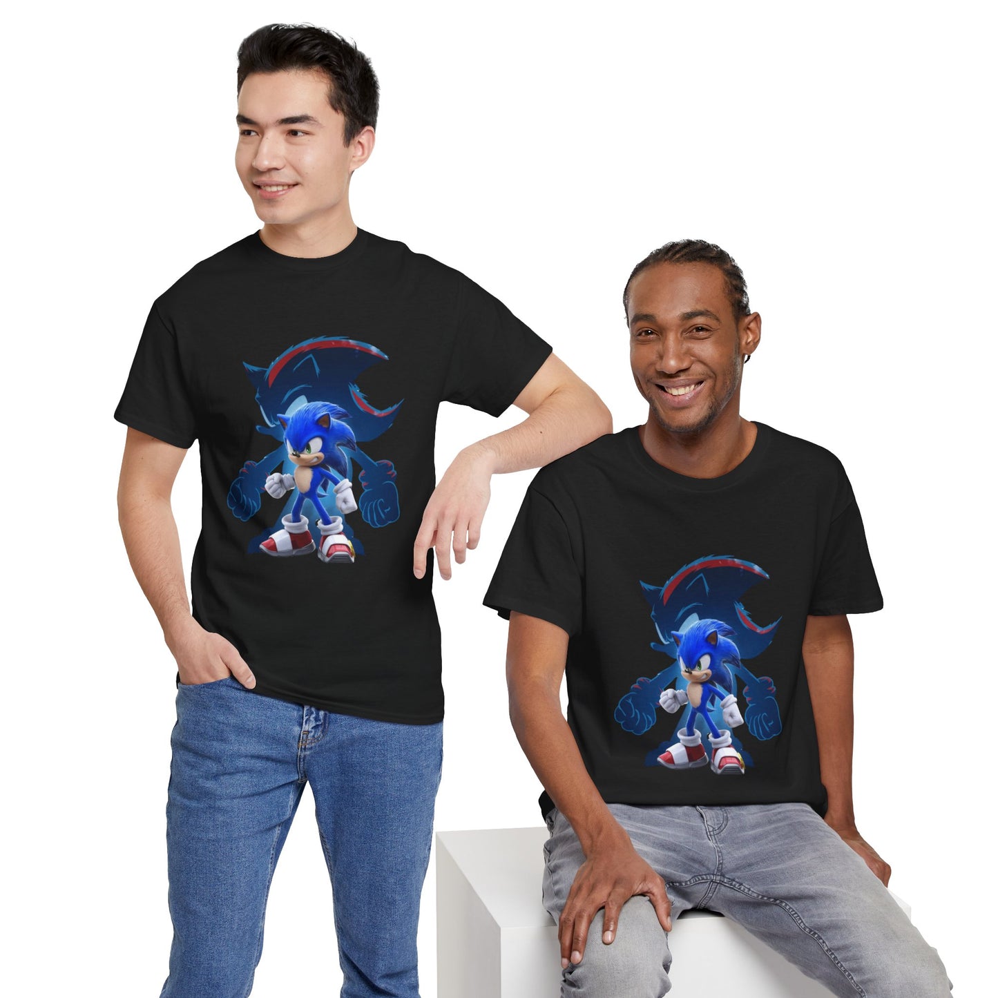 Blue Speed Hero Graphic Tee | Retro Gaming Legend T-Shirt | Fan Inspired Gamer Apparel | Cool Vintage Style Unisex Shirt for Adults & Teens