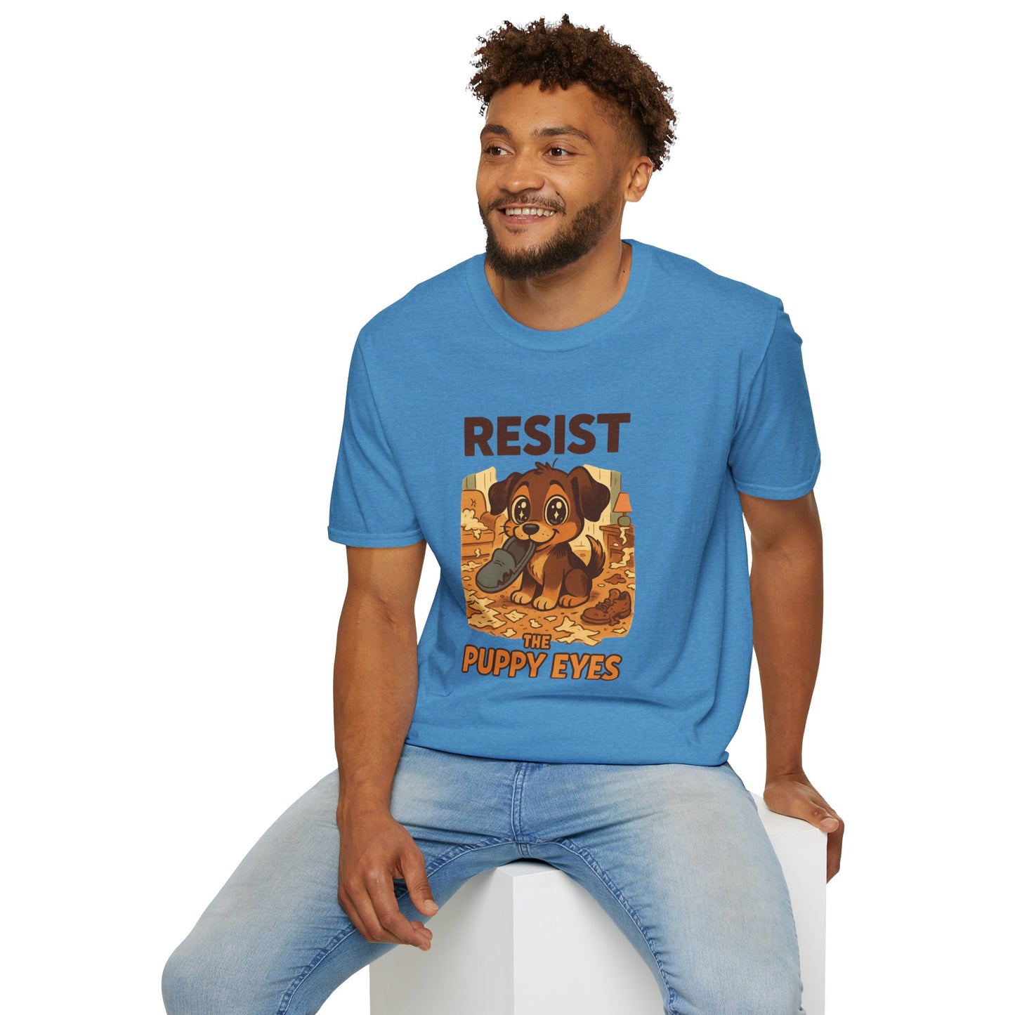 Resist the Puppy Eyes Dog Tee - Cute Puppy Eyes Graphic T-Shirt for Dog Lovers, Funny Pet Gift Shirt, Unisex Animal Lover Tee