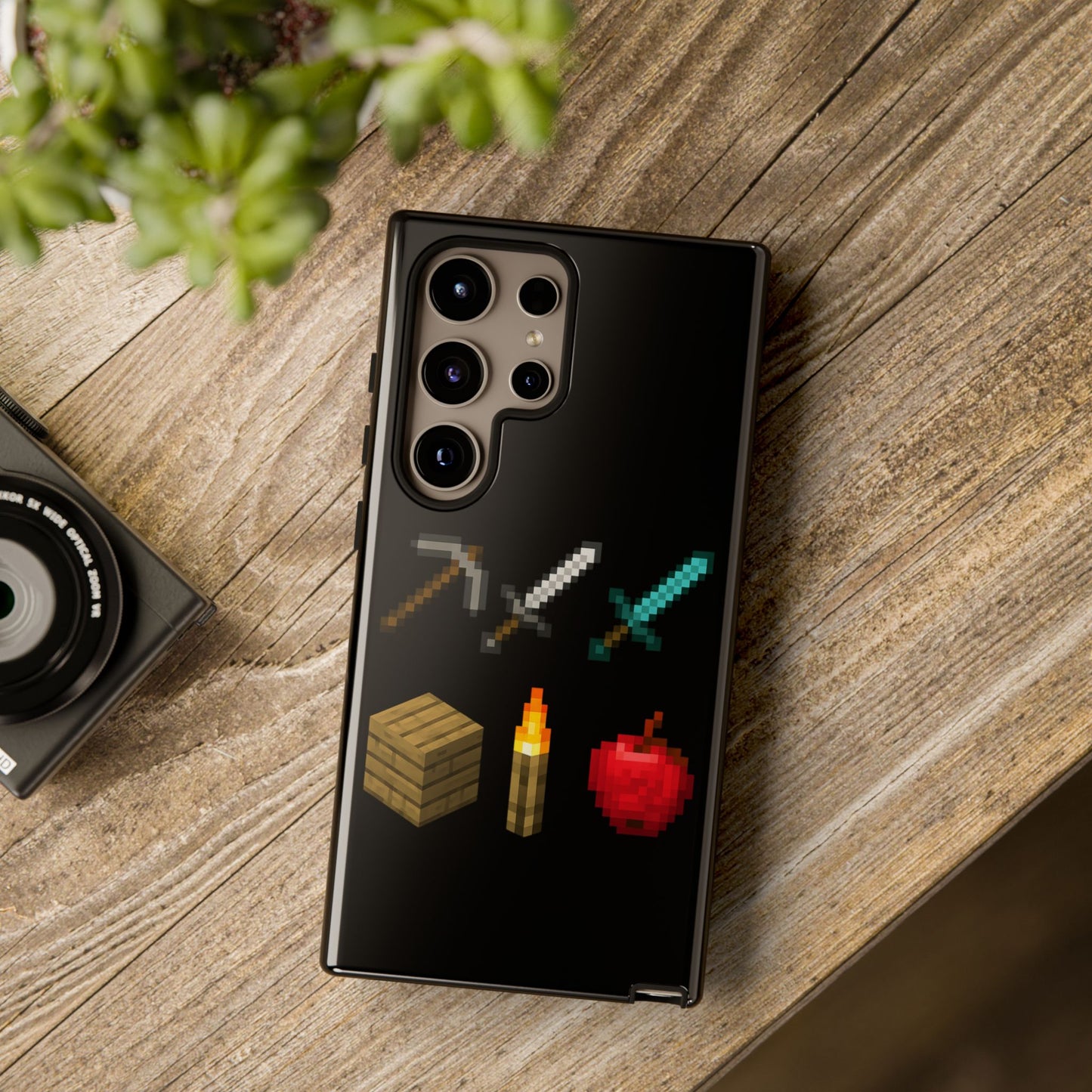 Minecraft-Inspired Tough Samsung Phone Case Pixel Art Design for Gamers Phone Accessory for Gamers