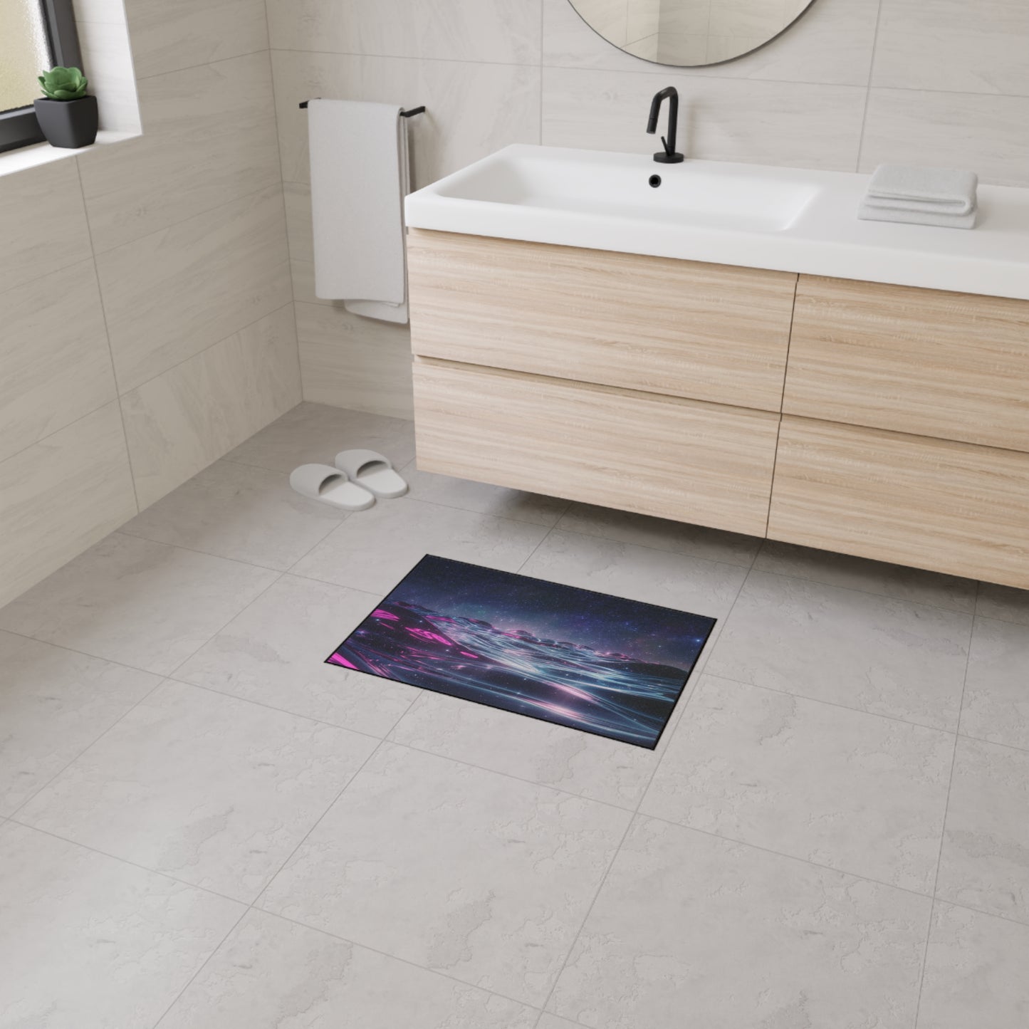 Floor Mat - Galactic Ocean and Night Sky Design