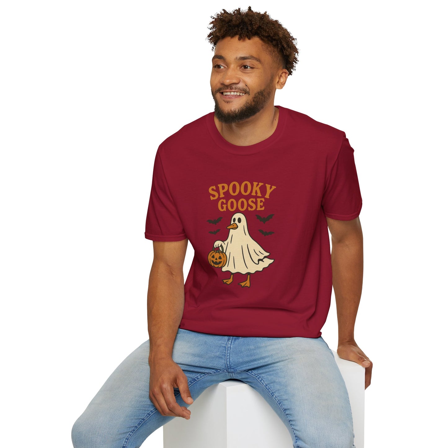 Spooky Goose Halloween T-Shirt | Ghost Costume Goose Tee | Funny Fall Bird Shirt | Spooky Animal Halloween Graphic T-Shirt