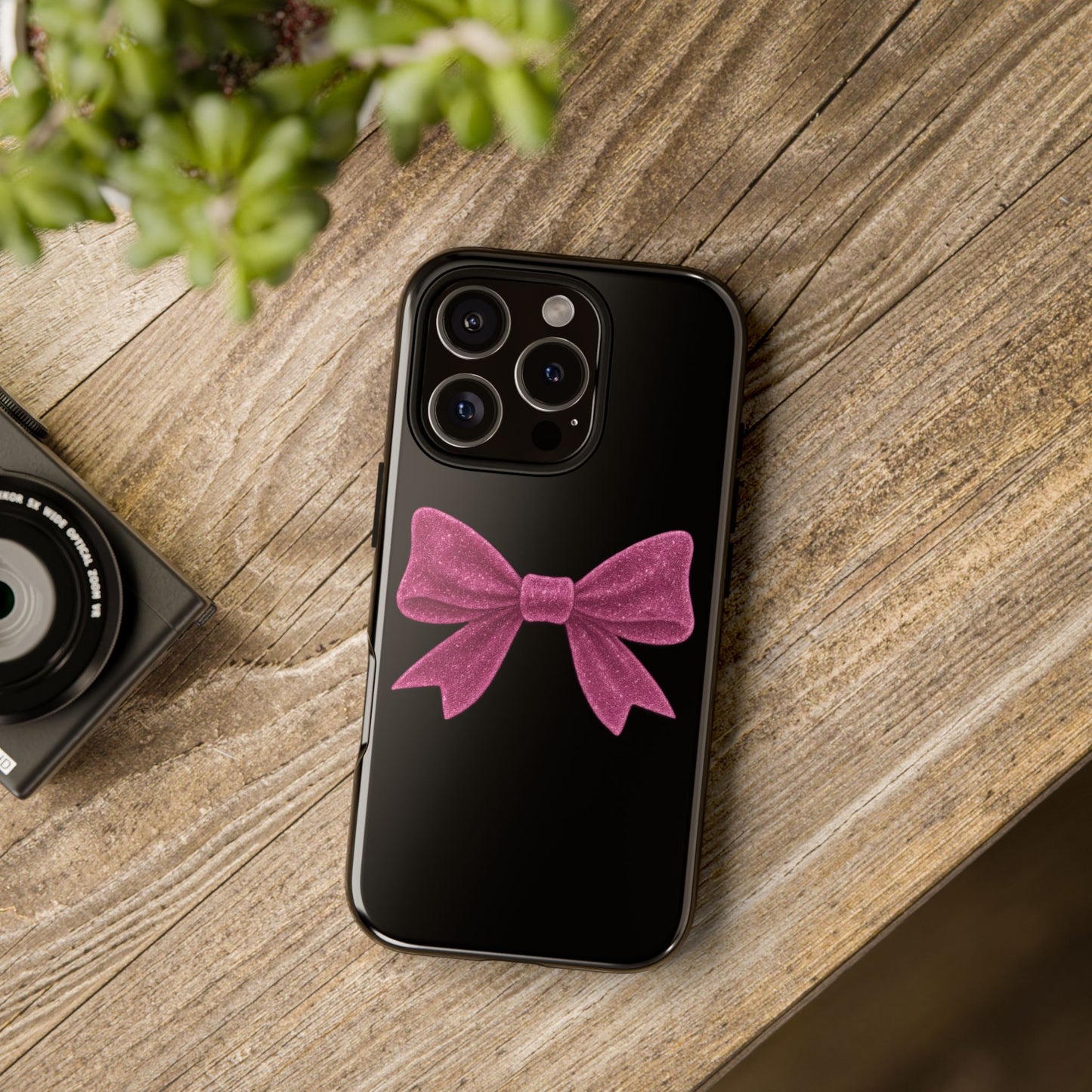 Pink Bow iPhone Case β Coquette Aesthetic Phone Cover β Glitter Soft Girl Tech Accessory β Cute Glossy Pinkcore Case β Gift for Her