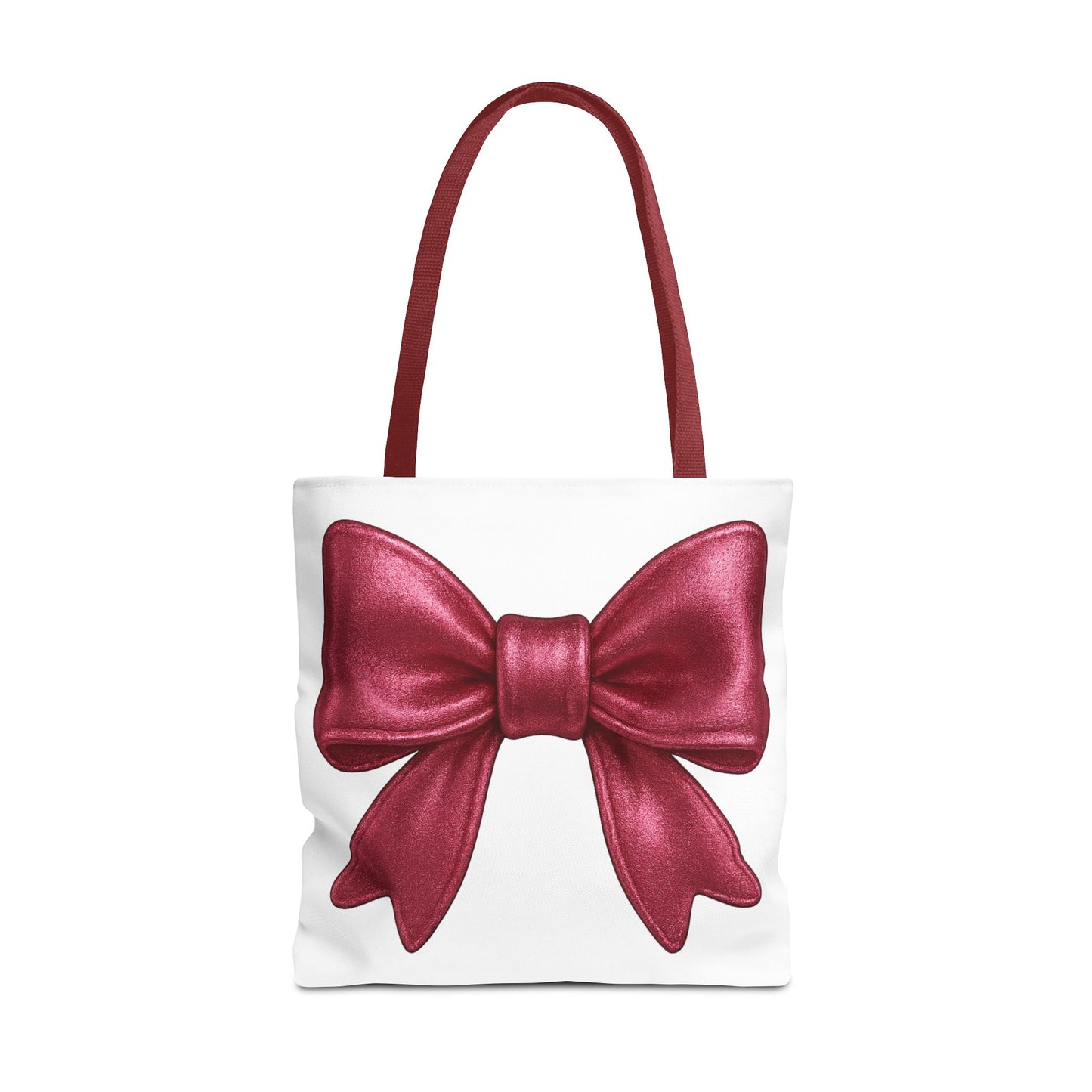 Chic Red Bow Tote Bag – Cute Girly Gift for Her, Fashionable White Bag with Red Handles, Kawaii Aesthetic Purse, Everyday Style