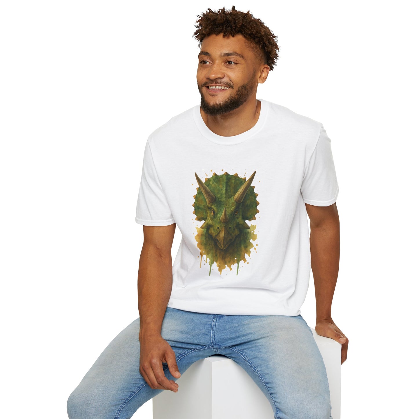 Watercolor Triceratops Dinosaur Shirt | Prehistoric Dino Tee for Women Men and Kids | Unique Gift, Nature Lover T-Shirt