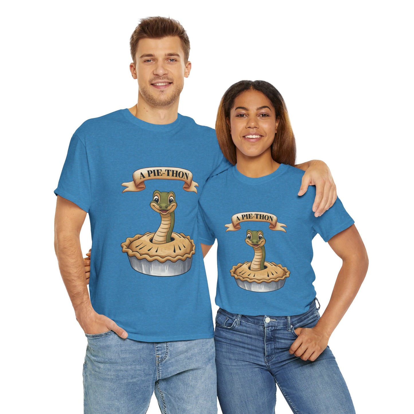 A Pie-Thon Funny Snake Pun Shirt – Cute Animal Joke T-Shirt – Quirky Graphic Tee for Pun Lovers, Reptile Fans, and Unique Gift Ideas