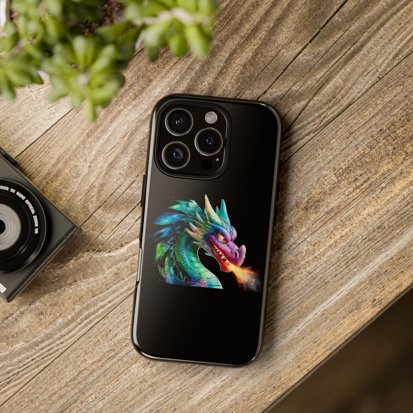 Dragon iPhone Case - Fantasy Fire-Breathing Art Protective Cover - Bookish Dark Academia Aesthetic Gift for Teens and Adults