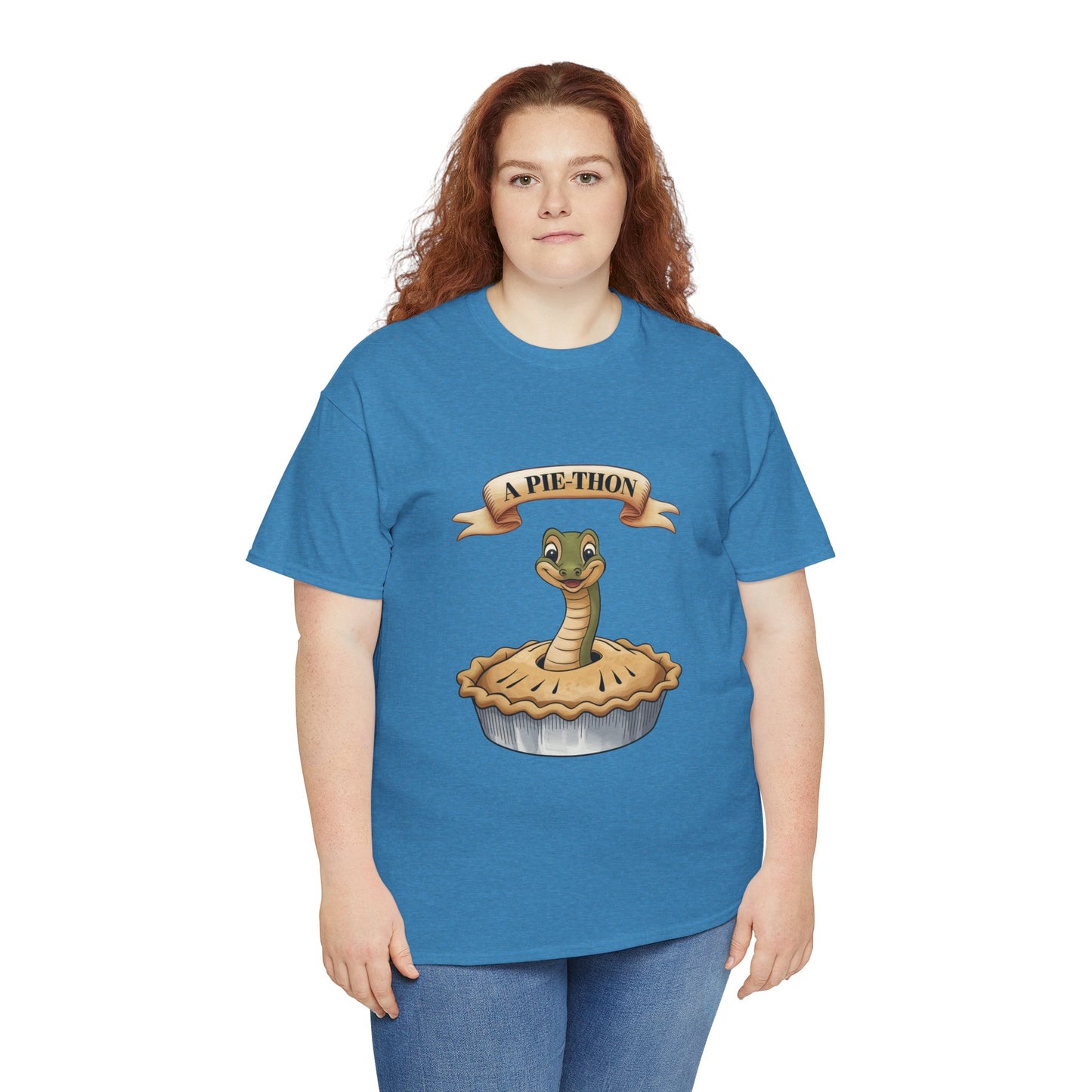 A Pie-Thon Funny Snake Pun Shirt – Cute Animal Joke T-Shirt – Quirky Graphic Tee for Pun Lovers, Reptile Fans, and Unique Gift Ideas