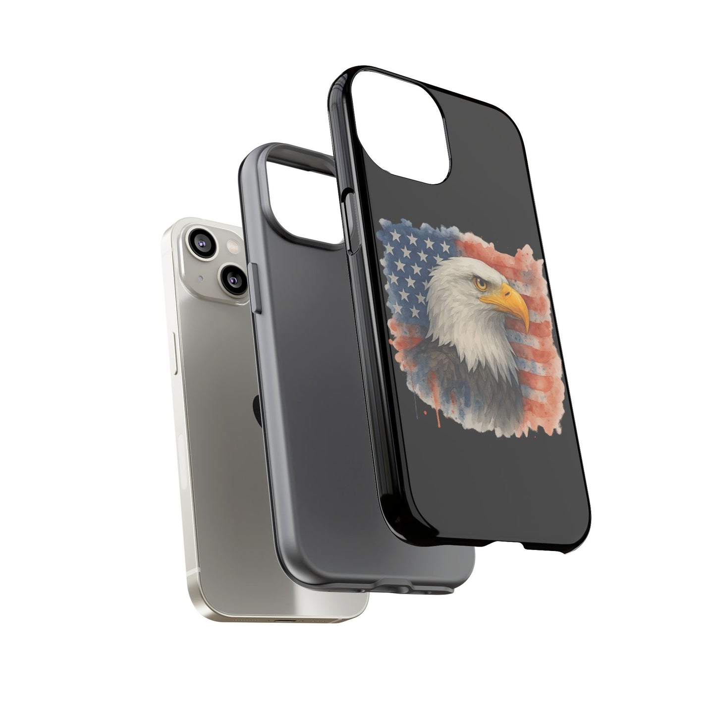 Patriotic Eagle Phone Case for iPhone - Tough Cases with American Flag Design 4th of July Case Memorial Day Veteran's Day