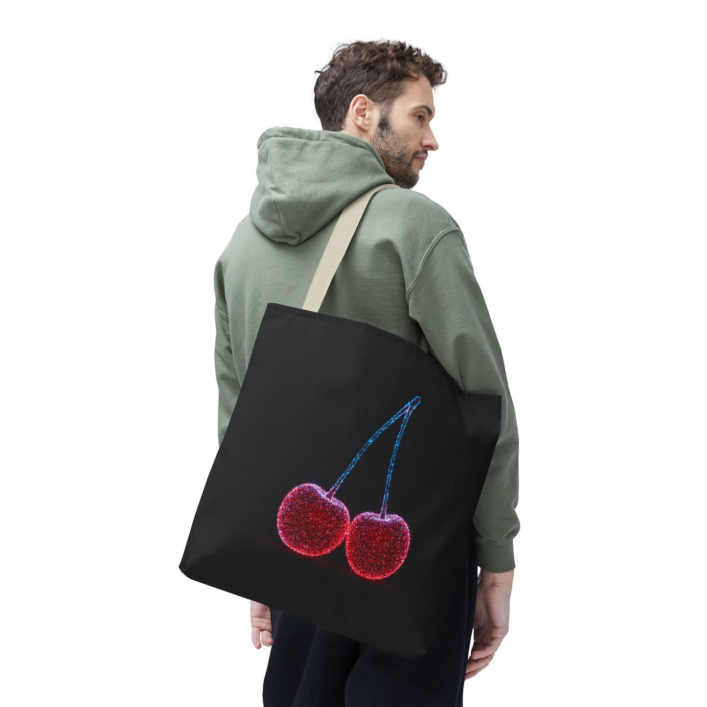 Sparkling Cherry Tote Bag Reusable Bag Shopping Bag Cherry Bag Reusable Tote