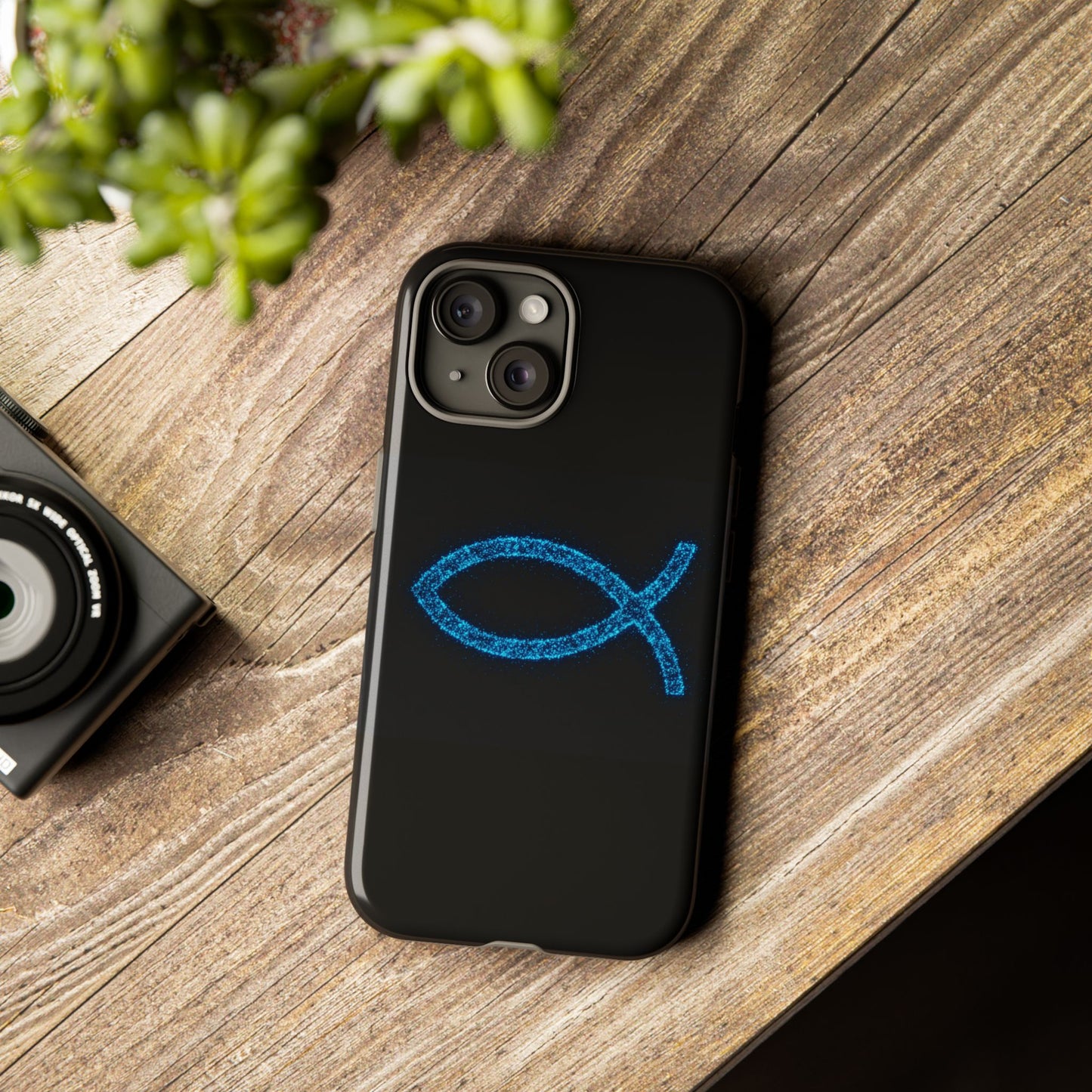 Stylish Tough iPhone Case with Sparkling Fish Design - Durable Phone Protection