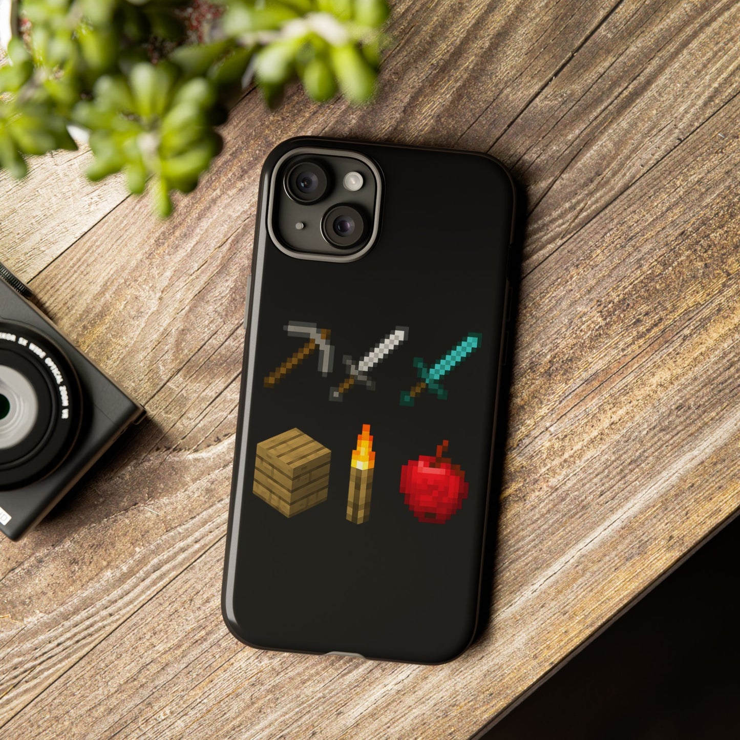 Pixel Art iPhone Case - Gaming-Inspired Tough Case for Gamers inspired by Minecraft Phone Case