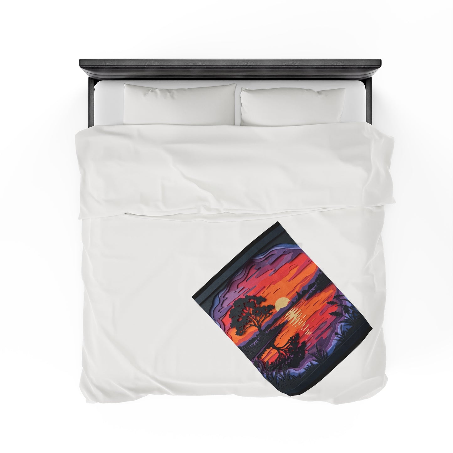 Plush Blanket - Sunset Paper Art Design