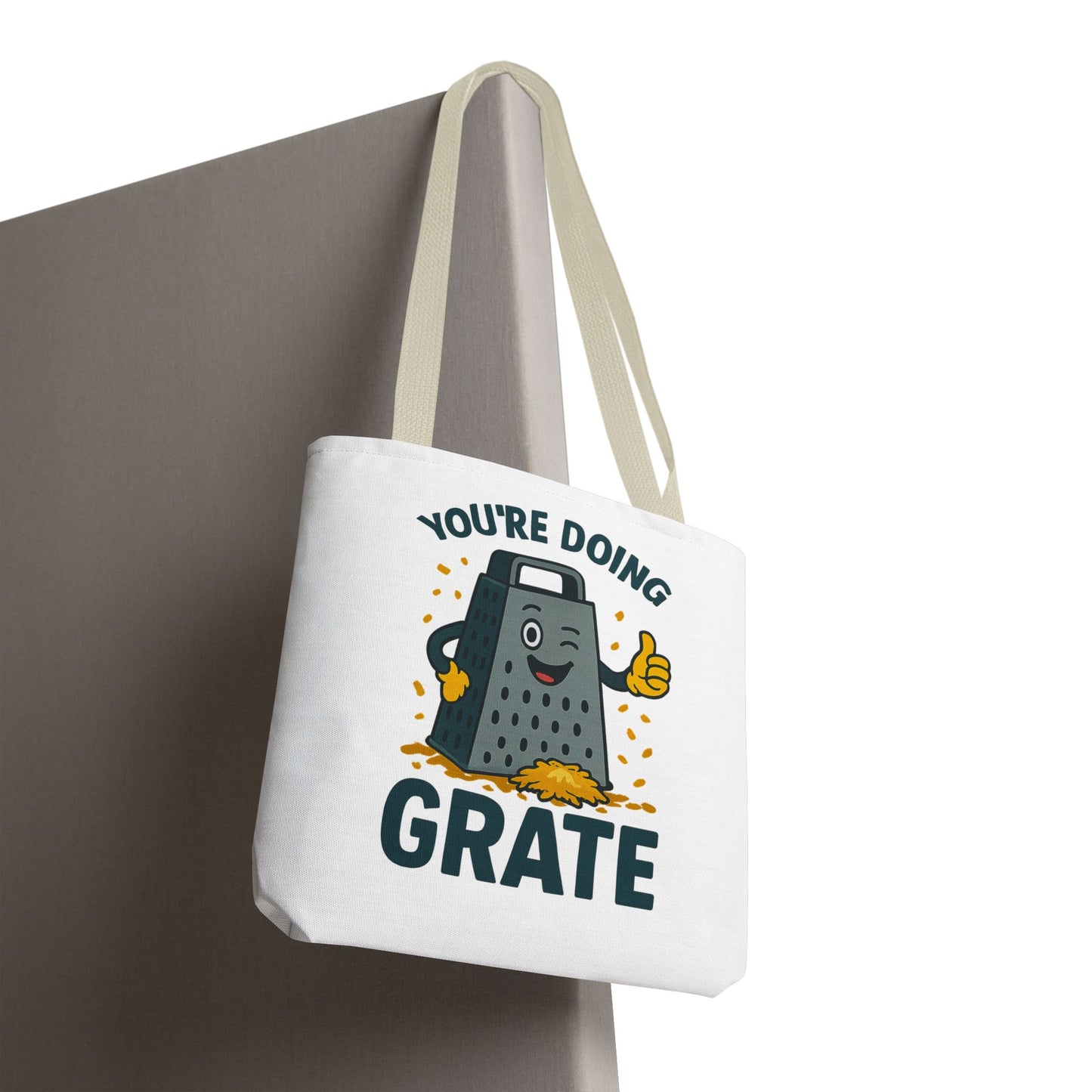 Funny Cheese Pun Tote Bag – “You’re Doing Grate” Grocery Bag | Cute Gift for Coworkers, Teachers, Food Lovers & Everyday Motivation