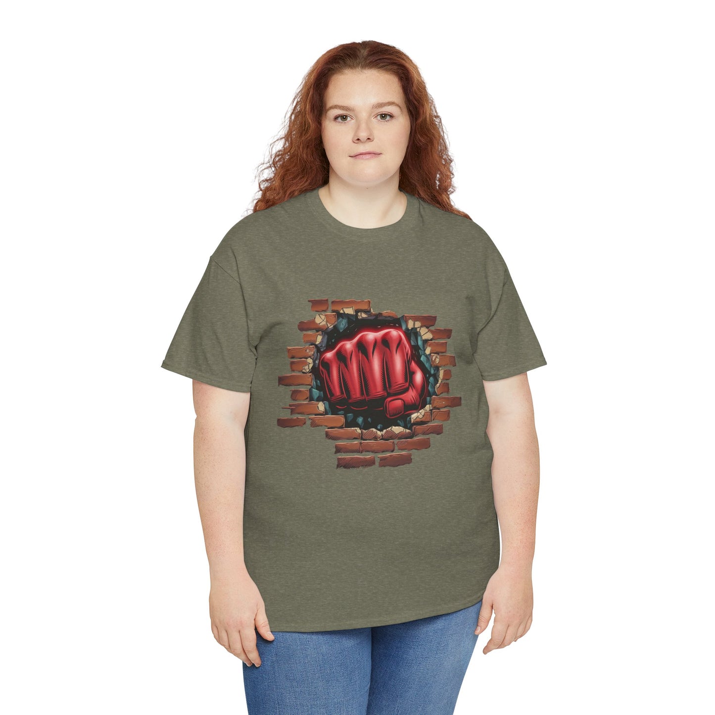 Impact Fist Graphic T-Shirt – Punch Through Brick Wall Design | Bold Streetwear Tee for Fighters, Gym & Edge-Lovers