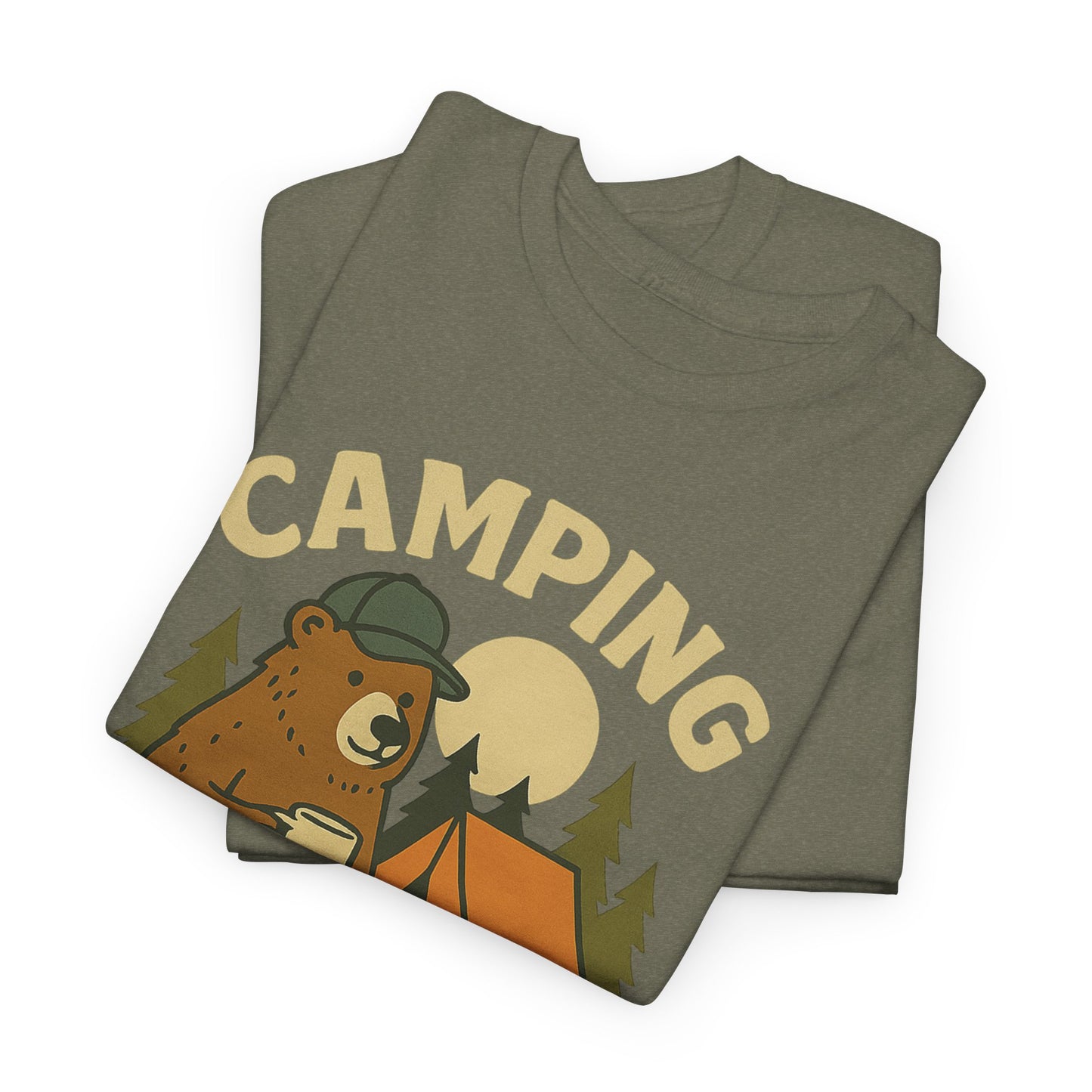Camping Is In-Tents Funny Bear Camping Tee - Cute Outdoorsy Pun Shirt - Retro Campfire Graphic, Nature Lover Gift, Unisex Adventure Apparel
