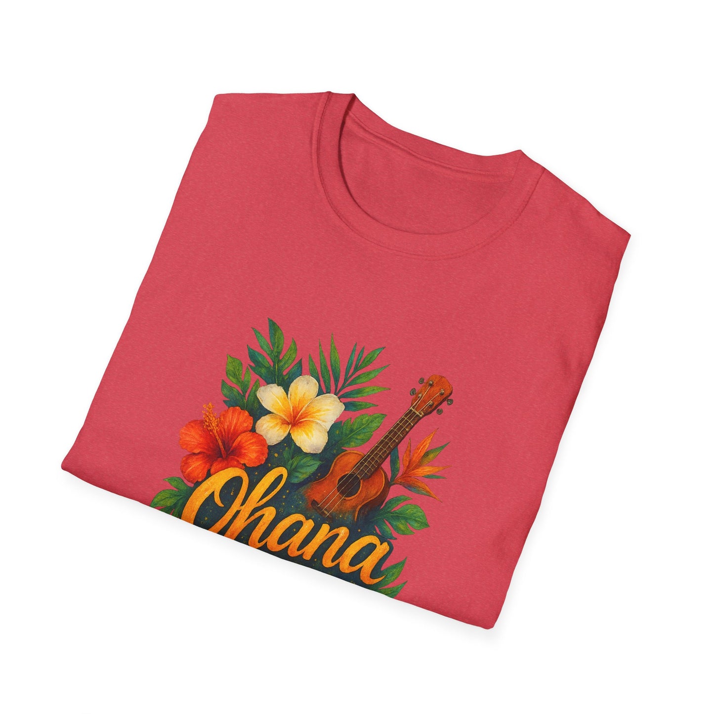 Ohana Hawaiian Shirt | Tropical Family T-Shirt | Luau Vacation Tee | Aloha Summer Shirt | Ukulele Turtle Floral Beach Gift