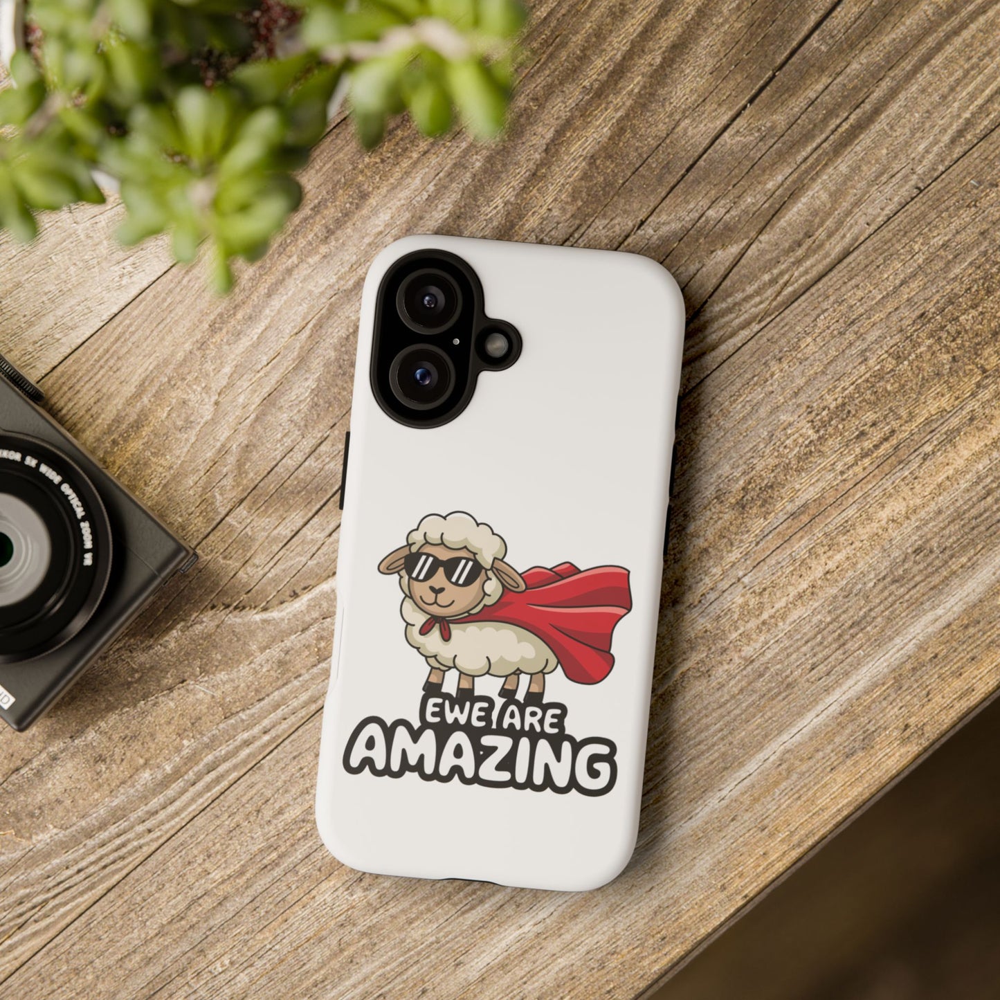 Funny iPhone Case - Cute Sheep Phone Cover - "Ewe Are Amazing" Animal Pun Gift - Motivational iPhone Case - Gift for Her or Him