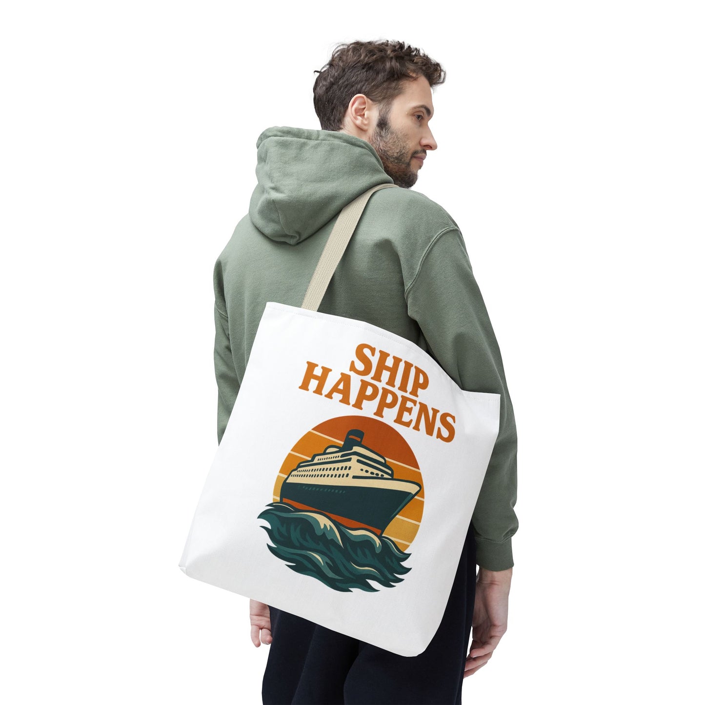 Ship Happens Tote Bag - Fun Nautical Design for Beach Lovers Cruise Bag Unique Gift for Travelers