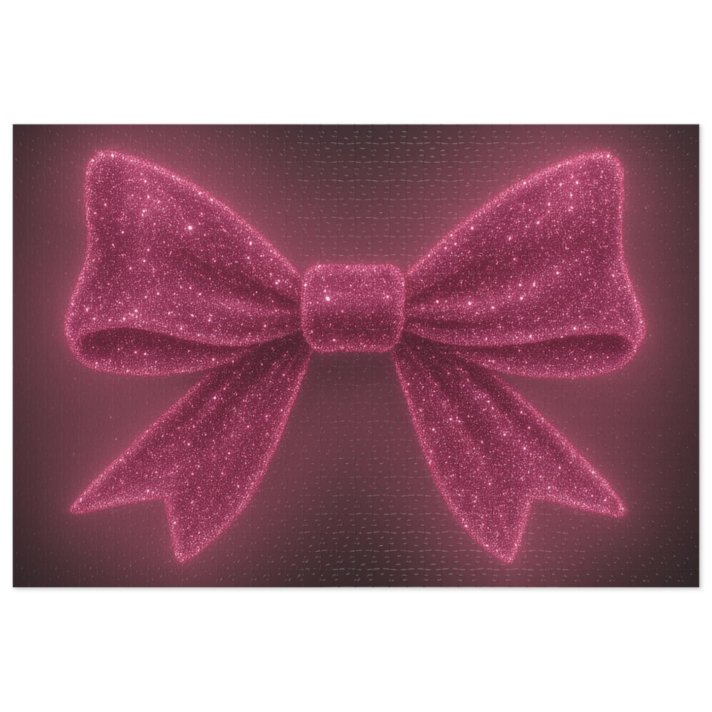 Puzzle with Sparkling Pink Bow Boho Game Pink Bow Decor Feminine Game Night
